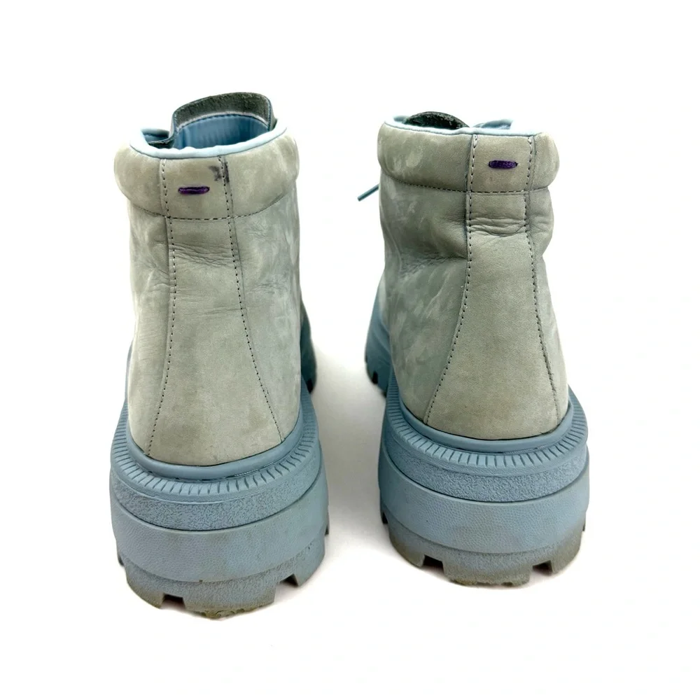 EYTYS Mens Boots Nubuck Light Blue Tribeca Lace Up Square Toe